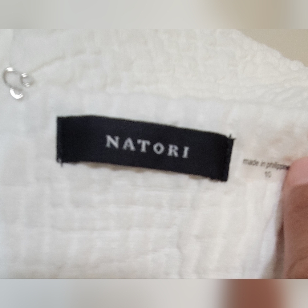 NATORI TEXTURED COTTON JACQUARD SHIFT DRESS. - Picture 11 of 13